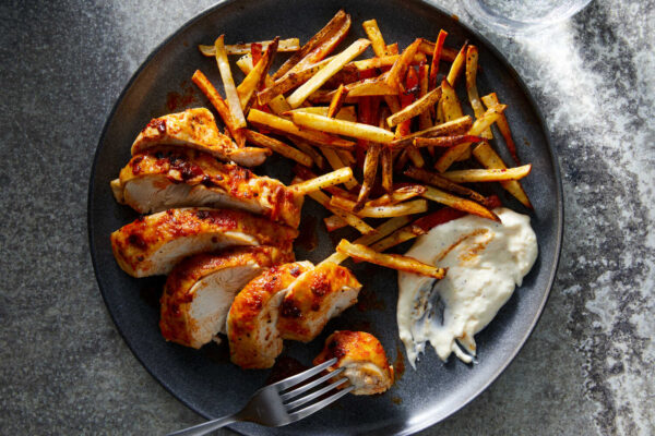 chicken broast with fries